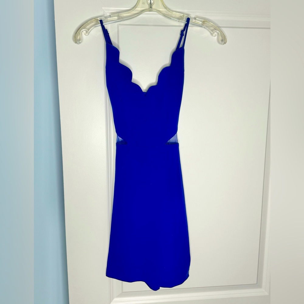 B Darlin Royal Blue Scalloped Dress